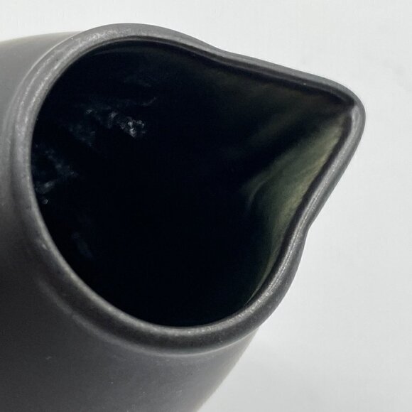 Jars-France Samoa Vert 4.5" Creamer Black Matte Mottled Green Interior 14oz - Picture 4 of 5